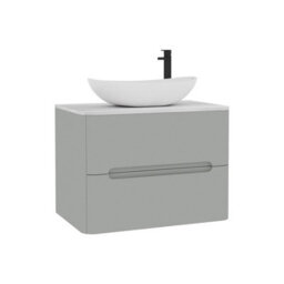 Royal Bathrooms Venice 700mm Dove Grey Wall Mounted Bathroom Countertop Vanity Unit 2 Drawer With Cesar Basin - thumbnail 7