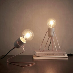 Teamson Home Modern Minimalistic Desk/bedside Lamp - Concrete/rose Gold - 22.1 X 19.1 X 22.1 (Cm) - thumbnail 4