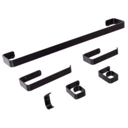 Beliani 6-Piece Bathroom Hardware Set Zorritos With Towel Bars And Hooks Metal Black - thumbnail 4