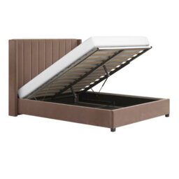 Flair Tiggy Ottoman Bed With Winged Headboard Chocolate Velvet Double - thumbnail 5
