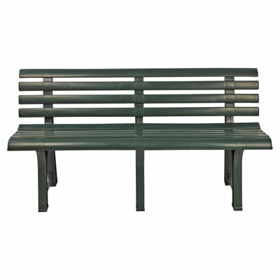 Urbn-Living Urbnliving 3 Seater Classic Garden Plastic Bench Outdoor Patio Deck Picnic Furniture 1.45M(Width), Green - image 1