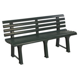Urbn-Living Urbnliving 3 Seater Classic Garden Plastic Bench Outdoor Patio Deck Picnic Furniture 1.45M(Width), Green - thumbnail 2