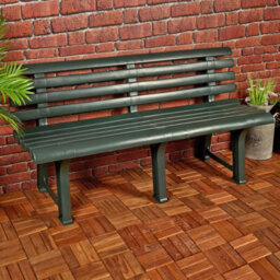 Urbn-Living Urbnliving 3 Seater Classic Garden Plastic Bench Outdoor Patio Deck Picnic Furniture 1.45M(Width), Green - thumbnail 5