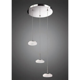 Luminosa Lighting Luminosa Nimbus 3 Drop Pendant 3 Light 15W Led 3000K, 1350Lm, Polished Chrome/frosted Acrylic, 3Yrs Warranty - thumbnail 2