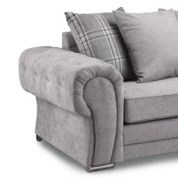 Furnishings For Less UK Milan Fabric 3 Piece Sofa Suite Grey Scatter Back Chesterfield Style - thumbnail 5
