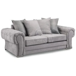 Furnishings For Less UK Milan Fabric 3 Piece Sofa Suite Grey Scatter Back Chesterfield Style - thumbnail 2