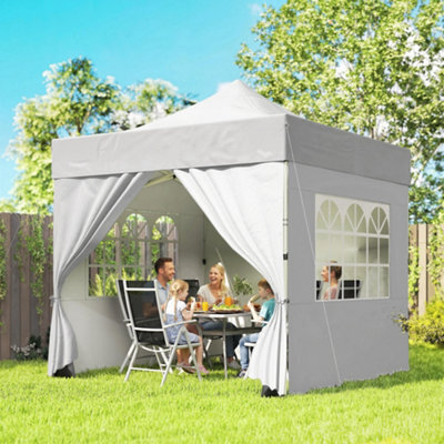 Outsunny 3 X 3 M Heavy Duty Pop Up Gazebo With Sides, Upf50+ Marquee Gazebo - image 1