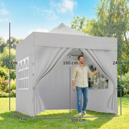 Outsunny 3 X 3 M Heavy Duty Pop Up Gazebo With Sides, Upf50+ Marquee Gazebo - thumbnail 3