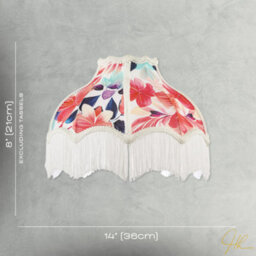 Happy Homewares Multi Coloured Vivid Floral Victorian Light Shade With White Trims - thumbnail 7