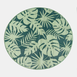 Ohs Palms Reversible Round Outdoor Garden Rug Waterproof Area Floor Mat - thumbnail 3