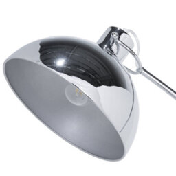 Beliani Aurora Silver Floor Lamp 155Cm - Adjustable Arching Arm With Dome Shade, Industrial Steel. - thumbnail 4