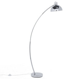 Beliani Aurora Silver Floor Lamp 155Cm - Adjustable Arching Arm With Dome Shade, Industrial Steel. - thumbnail 2