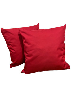 Crescent Waterproof 45X45Cm Red Garden Cushion, Shredded Foam Filled Outdoor Garden Throw Pillow Pack Of 2 - image 1