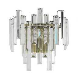 Pagazzi Lighting Pagazzi Onega Antique Brass & Glass Crystal Wall Light - thumbnail 2