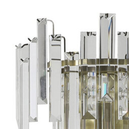 Pagazzi Lighting Pagazzi Onega Antique Brass & Glass Crystal Wall Light - thumbnail 3