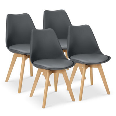 Bravich Rocco Tulip Dining Chair - Grey - Set Of 4 - image 1