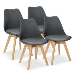 Bravich Rocco Tulip Dining Chair - Grey - Set Of 4 - thumbnail 1