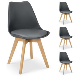 Bravich Rocco Tulip Dining Chair - Grey - Set Of 4 - thumbnail 4