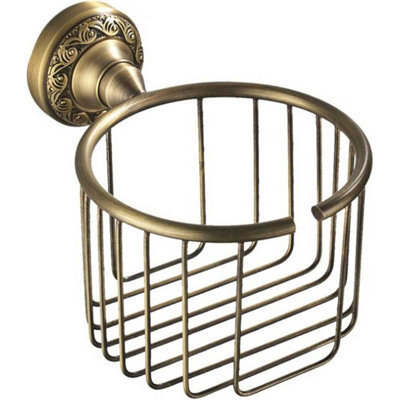 Pepte Toilet Wc Roll Or Shampoo Basket Holder Wall Mounted High Quality Antique Brass - image 1
