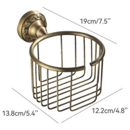 Pepte Toilet Wc Roll Or Shampoo Basket Holder Wall Mounted High Quality Antique Brass - thumbnail 5