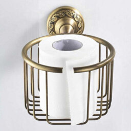 Pepte Toilet Wc Roll Or Shampoo Basket Holder Wall Mounted High Quality Antique Brass - thumbnail 3