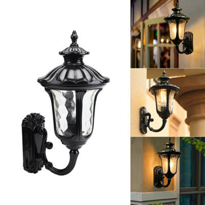 Living And Home Traditional Textured Indoor Outdoor Lantern Wall Light - image 1