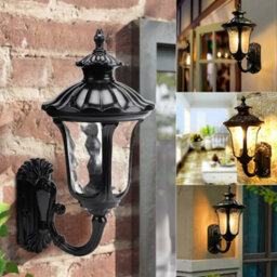 Living And Home Traditional Textured Indoor Outdoor Lantern Wall Light - thumbnail 3