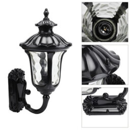 Living And Home Traditional Textured Indoor Outdoor Lantern Wall Light - thumbnail 4