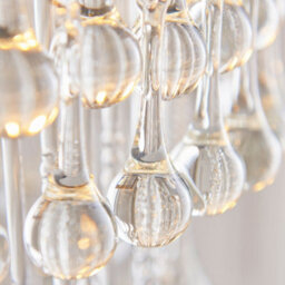 Luminosa Lighting Luminosa Genevieve Pendant Ceiling Light Antique Brass Plate & Clear Crystal Glass E27 - thumbnail 4