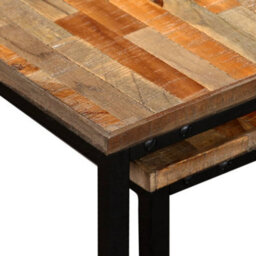 Berkfield Industrial Nesting Coffee Table Set 2 Pieces Solid Reclaimed Teak - thumbnail 7