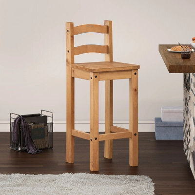 Mercers Furniture Corona Pair Of Bar Stools Tall Chair Solid Pine With Mexican Styling - image 1