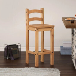 Mercers Furniture Corona Pair Of Bar Stools Tall Chair Solid Pine With Mexican Styling - thumbnail 1