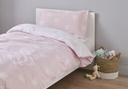 Squiggle Heart Pink & White Single Duvet Cover & Pillow Case Set - thumbnail 2