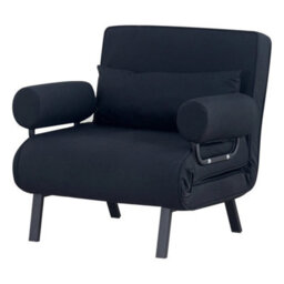 100Cm Black Folding Sofa Bed Sleeper Bed Chair Convertible Adjustable Armchair Pillow - thumbnail 5