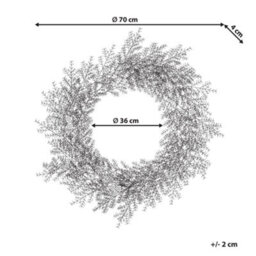 Beliani Christmas Wreath Panrun Green 70 Cm - thumbnail 3