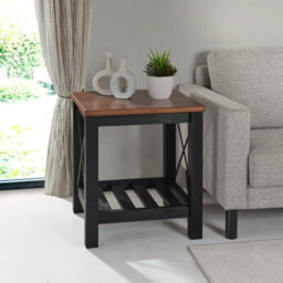 Mercers Furniture Cottage Black Painted Pine Lamp Table Wooden With Storage Shelf 60H X 50W X 50D Cm - thumbnail 2