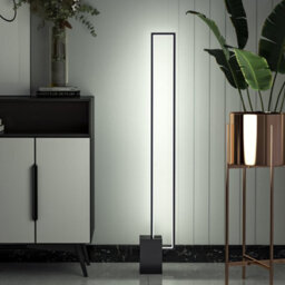 Living And Home Metal Rectangular Led Floor Lamp Floor Light With Black Base Height 129Cm - thumbnail 3