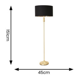 Valuelights Maggie Gold Metal Candlestick Floor Lamp With Black And Metallic Gold Lamp Shade - thumbnail 6