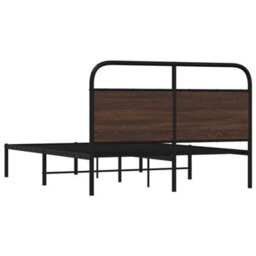 Berkfield Bed Frame Without Mattress 140X190 Cm Brown Oak Engineered Wood - thumbnail 7
