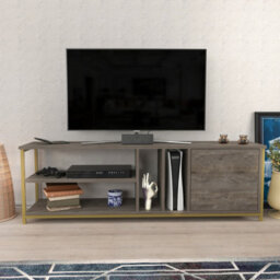 Decorotika Oneida Tv Stand Tv Unit For Tv's Up To 72 Inch Gold Wenge
