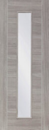 Xl Joinery Internal Laminate White Grey Palermo With Clear Glass Door - 2040 X 726 X 40mm - thumbnail 2