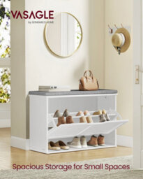 LEDREM Shoe Storage Bench With Seat, 3-Tier Hallway Bench For 9 Pairs Of Shoes, Flip Drawer With Adjustable Divider, 30 X 80 X 53.5 Cm - thumbnail 1