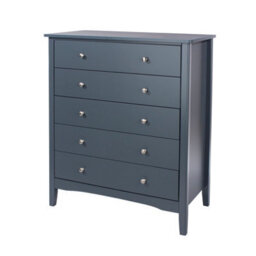Core Products Como 5 Drawer Midnight Blue Chest Of Drawers, H101.0Cm X W83.0Cm X D43.0Cm