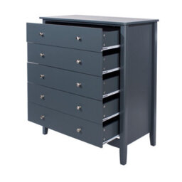 Core Products Como 5 Drawer Midnight Blue Chest Of Drawers, H101.0Cm X W83.0Cm X D43.0Cm - thumbnail 4