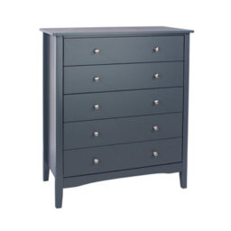 Core Products Como 5 Drawer Midnight Blue Chest Of Drawers, H101.0Cm X W83.0Cm X D43.0Cm - thumbnail 3