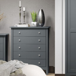 Core Products Como 5 Drawer Midnight Blue Chest Of Drawers, H101.0Cm X W83.0Cm X D43.0Cm - thumbnail 8