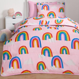 OHS Coverless Duvet Pillowcase Rainbow 10.5 Tog Bedding Set Kids Single Travel Quilt - thumbnail 5