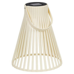 Urbn-Living Urbnliving Height 25Cm White Colour Solar Powered Lantern Led Warm White Light Indoor Outdoor Decor &handle Battery - thumbnail 3