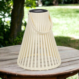 Urbn-Living Urbnliving Height 25Cm White Colour Solar Powered Lantern Led Warm White Light Indoor Outdoor Decor &handle Battery