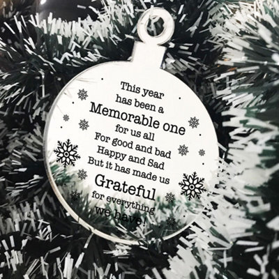Red Ocean Lockdown Gift Poem Christmas Tree Decoration Engraved Bauble - image 1